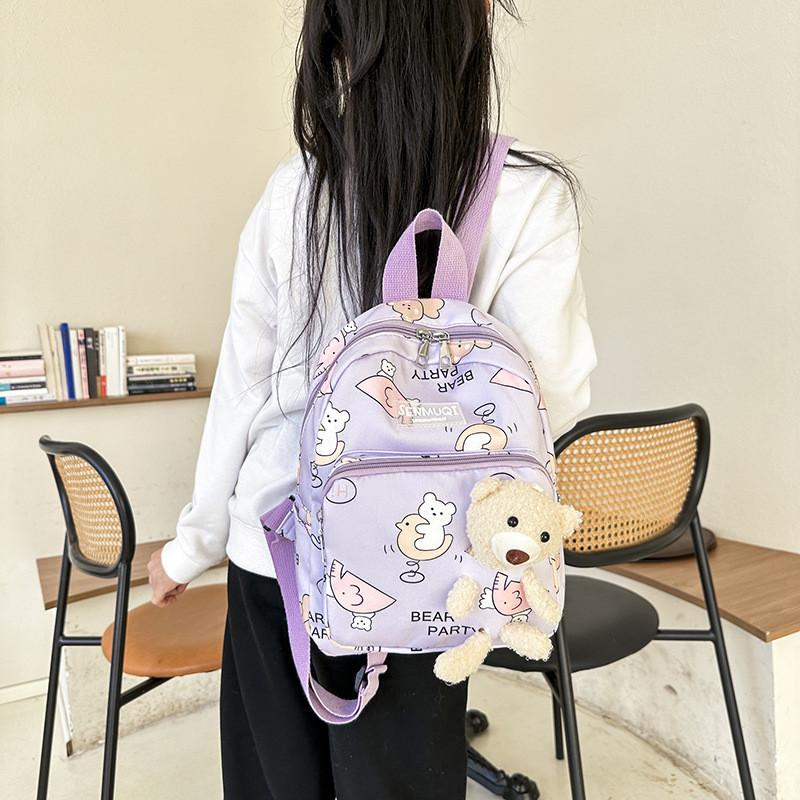 Adorable Bear Design Lightweight Kindergarten Backpack For Boys And Girls In Multiple Colors