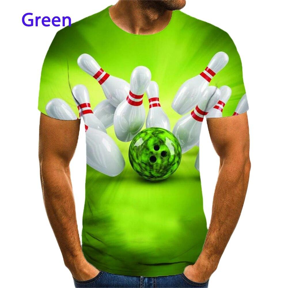 

Новая модная мужская и женская забавная футболка с 3D принтом 11 стилей, шар для боулинга с короткими рукавами для мужчин