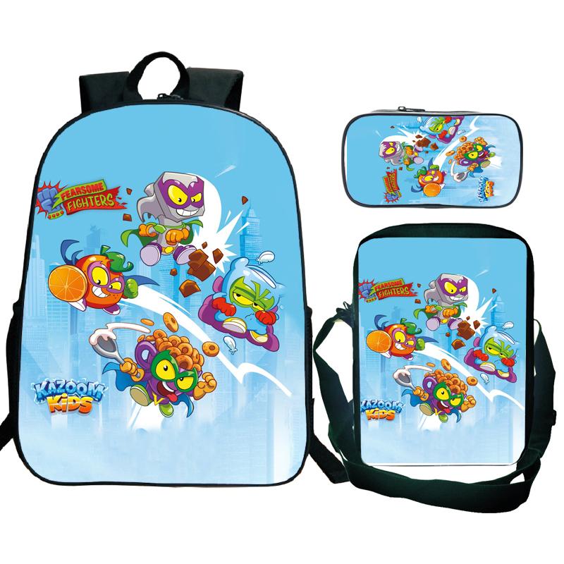 3Pcs/set Superzings Kazoom Kids Backpack Superthings Teenager Students Schoolbag Rucksack Children Laptop Daypack