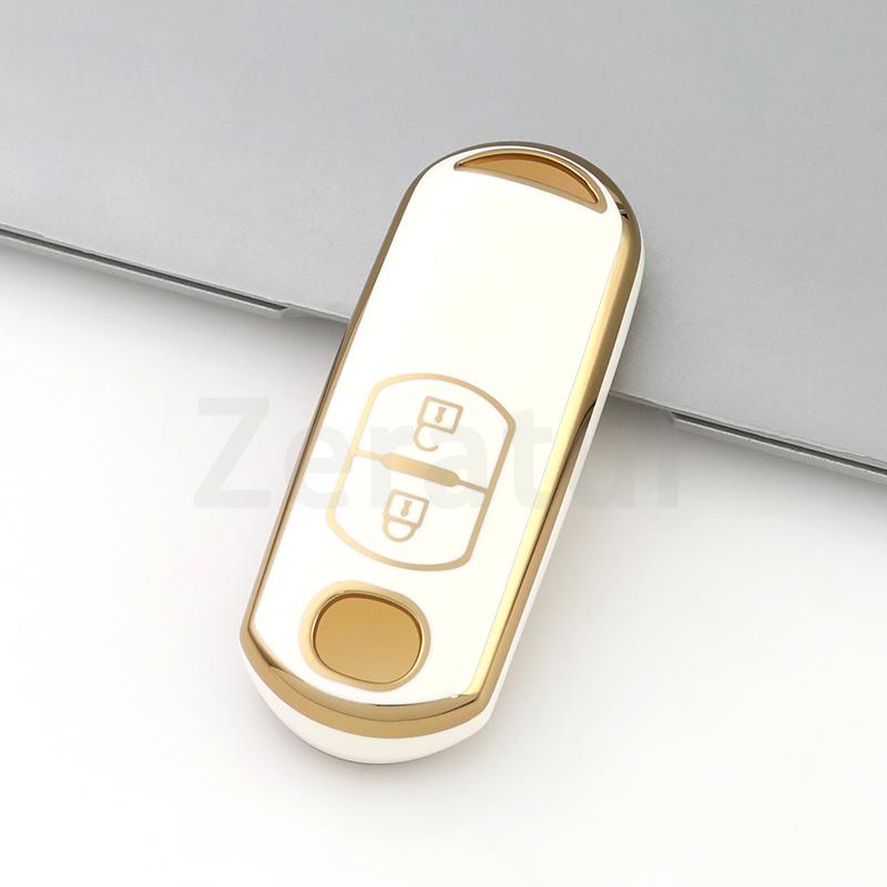 Shell Fob Holder For Mazda 2 3 6 Atenza Axela Demio Cx-5 Cx5 Cx-3 Cx7 Cx-9 2 Buttons Tpu Car Remote Key Case Cover Accessories