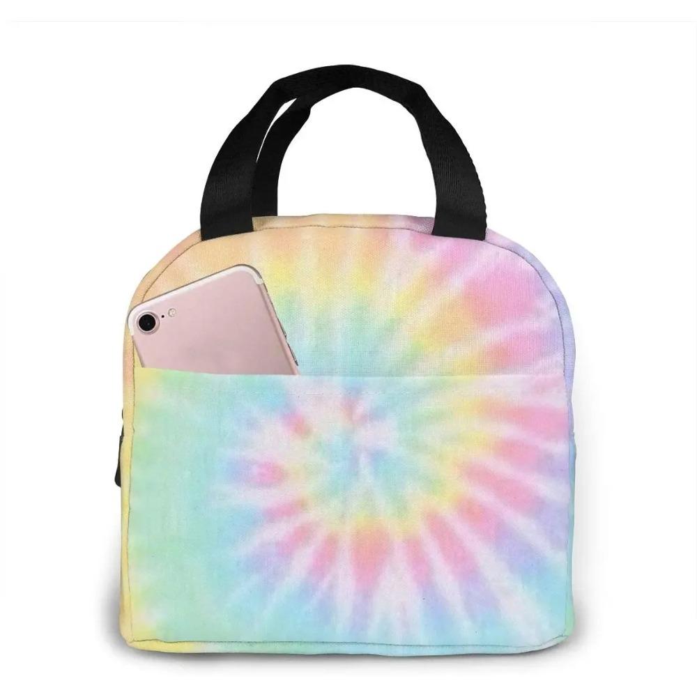 Pastell Batik Tragbare Isolierte Lunch-Tasche Wiederverwendbare Lunchbox für Männer, Frauen und Kinder Thermische Lunchtaschen