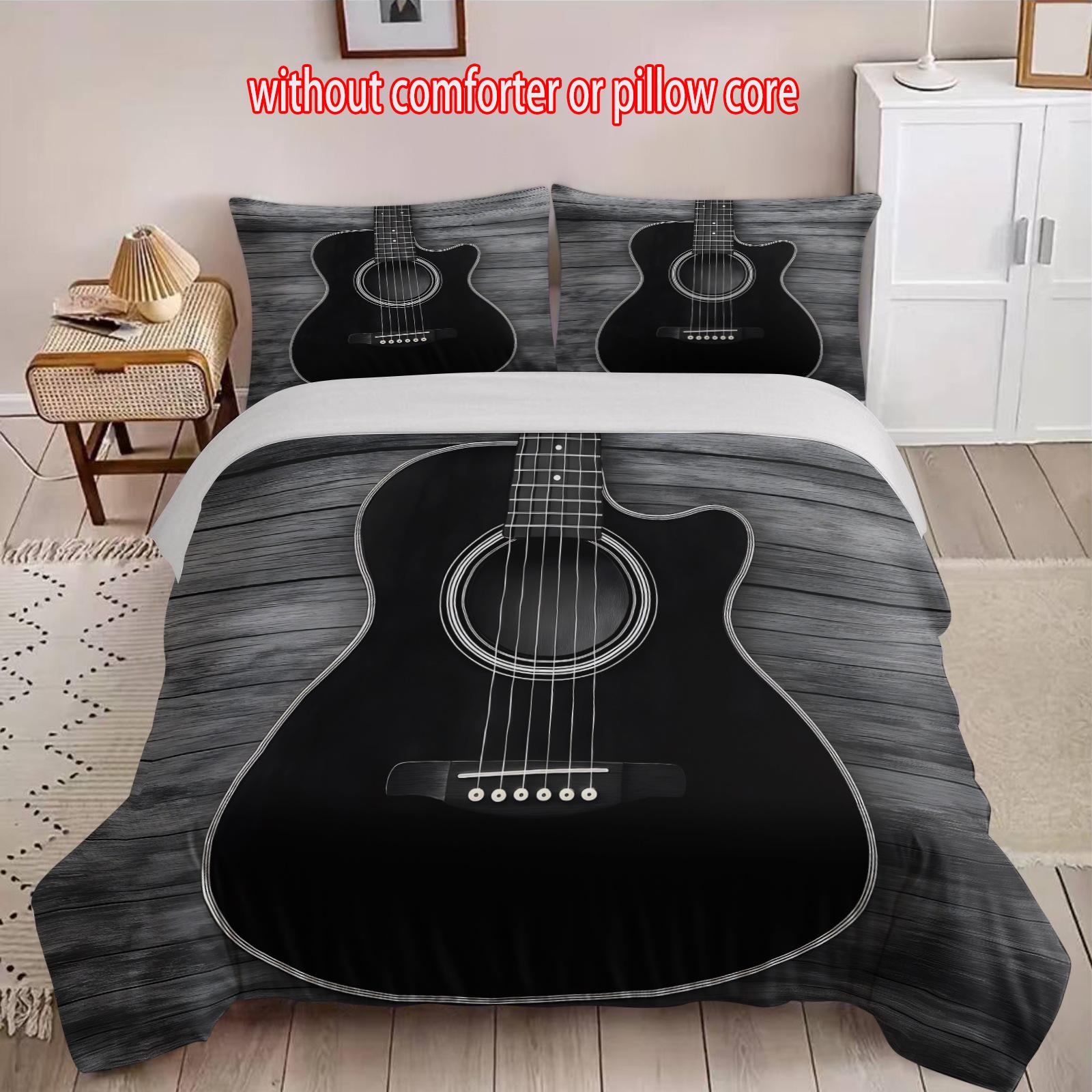 

Musical Violin Three-Piece 3D Quilt Set cover 90 * 200 + and 50 * 75 * 1
