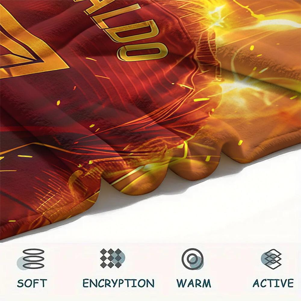 Cristiano Ronaldo Flannel Blanket, High quality Comfortable for All Seasons, Home Decor, Warmth and Comfort