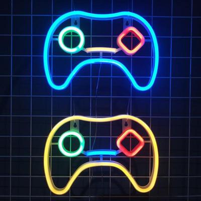 Neon Game Console Handle Lights - Colorful Wall Decor for E-sports Rooms