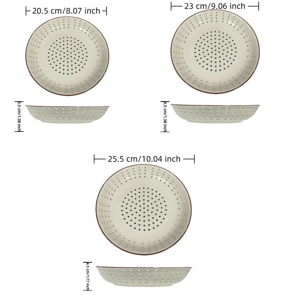 Ceramic Porous Steaming Tray Perforated Drain Plate Creative Dumpling Plate Steamed Bun
