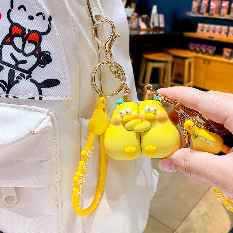 Creative Never Leave Keychain Pendant Cute Cartoon Schoolbag Pendant Car Key Chain Couple Gift