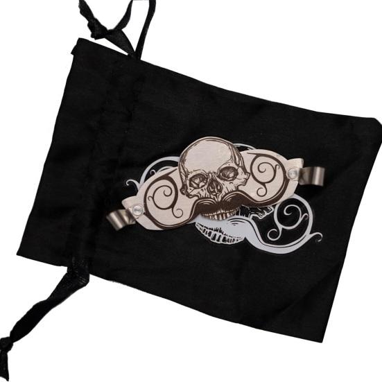 Chránič na pití kníru Kovový vzor lebky Chrání knír před pivem Káva Čaj Nápoj Nápoje Šálek vody Hrnek Chránič knírů