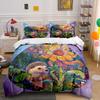 Floral Hedgehog Art Set Soft Comfortable Duvet Cover Bedding Set Included 1*Duvet Cover & 2*Pillowcases, Gift