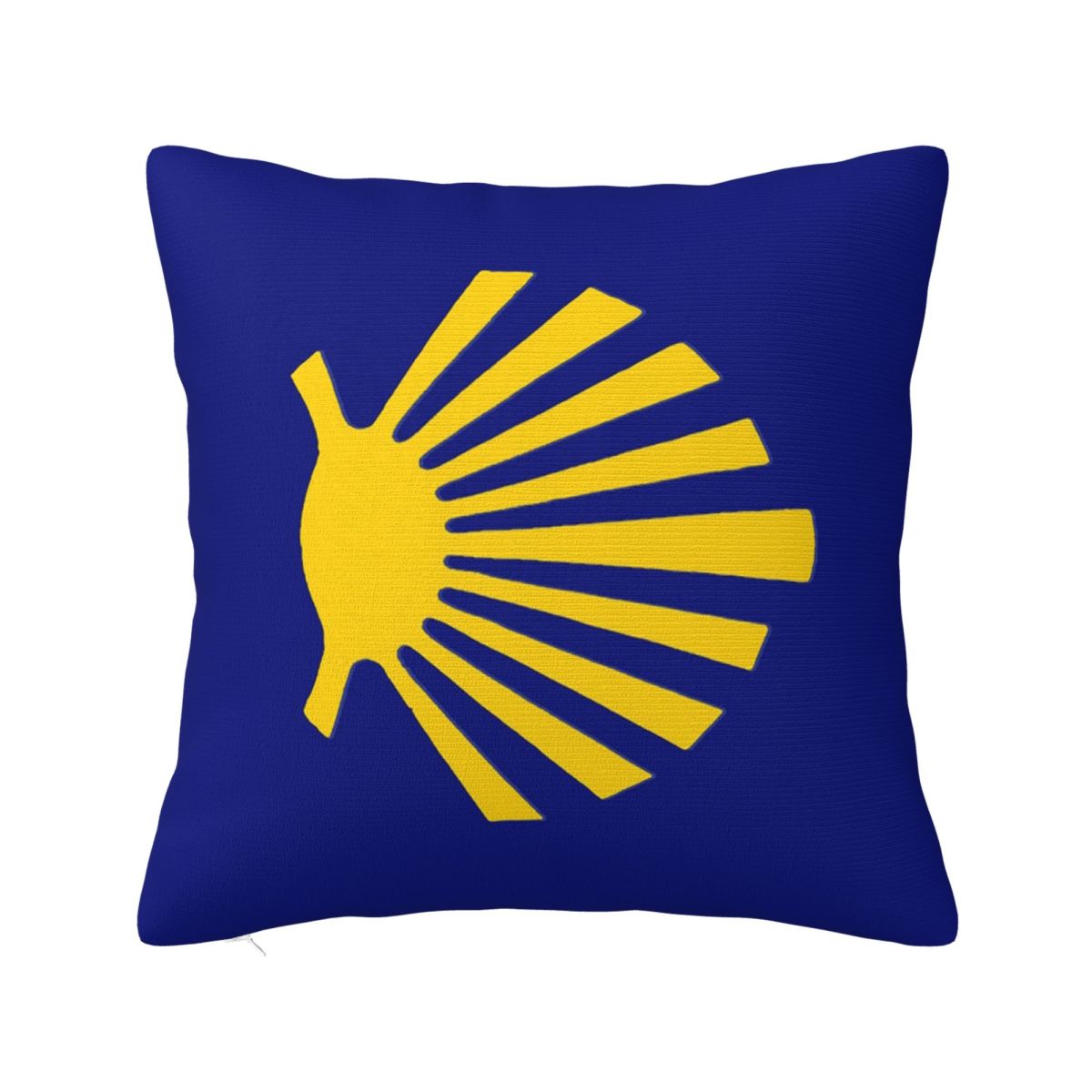 Camino De Santiago Symbol Yellow Scallop Shell Square Pillowcase Cushion Cover Pillow Case Throw Pillow Cover for Home Sofa 12x12Inch