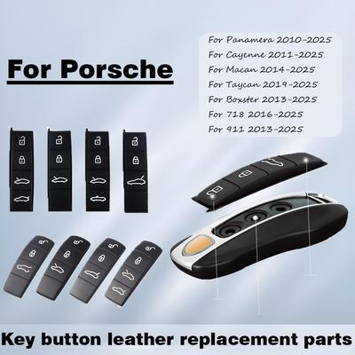For Porsche Panamera Cayenne Macan Taycan Boxster 718 911 Car Key Case Rubber Pad Remote Control Fob Silicone Key Button Replace