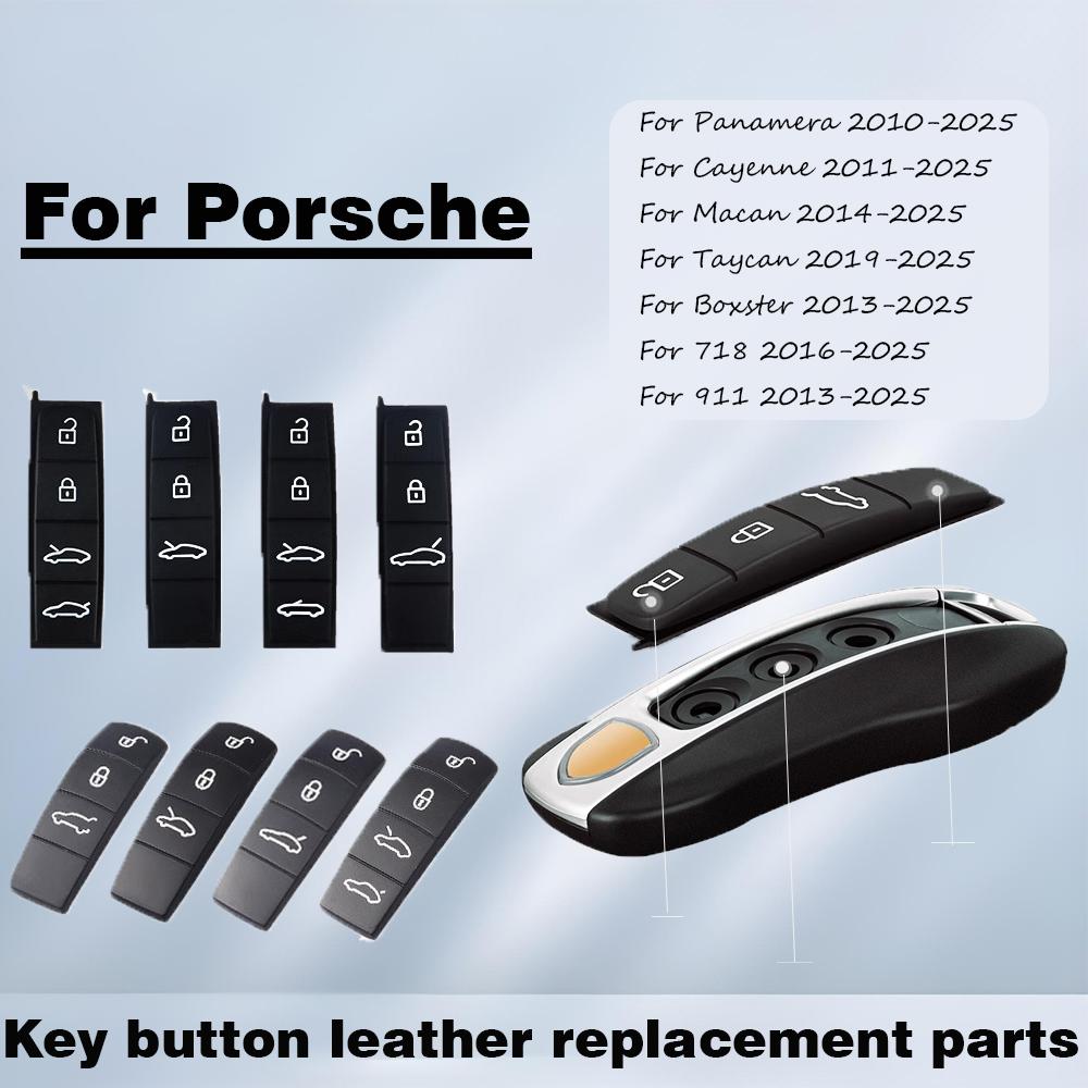 Per Porsche Panamera Cayenne Macan Taycan Boxster 718 911 Custodia Chiave Auto Pad in Gomma Portachiavi Telecomando Sostituzione Pulsante Chiave in Silicone