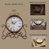 A20F-Vintage Table Clock Antique Mantel Clock Battery Operated Non-Ticking Retro Clock Small Desk Clock For Home