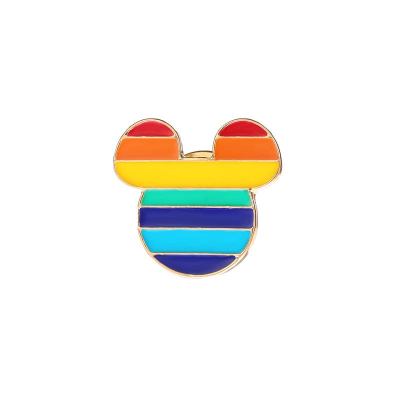 Creative Six-Color Rainbow Bridge Brooch - Peace Alloy Enamel Pin for Denim Bags
