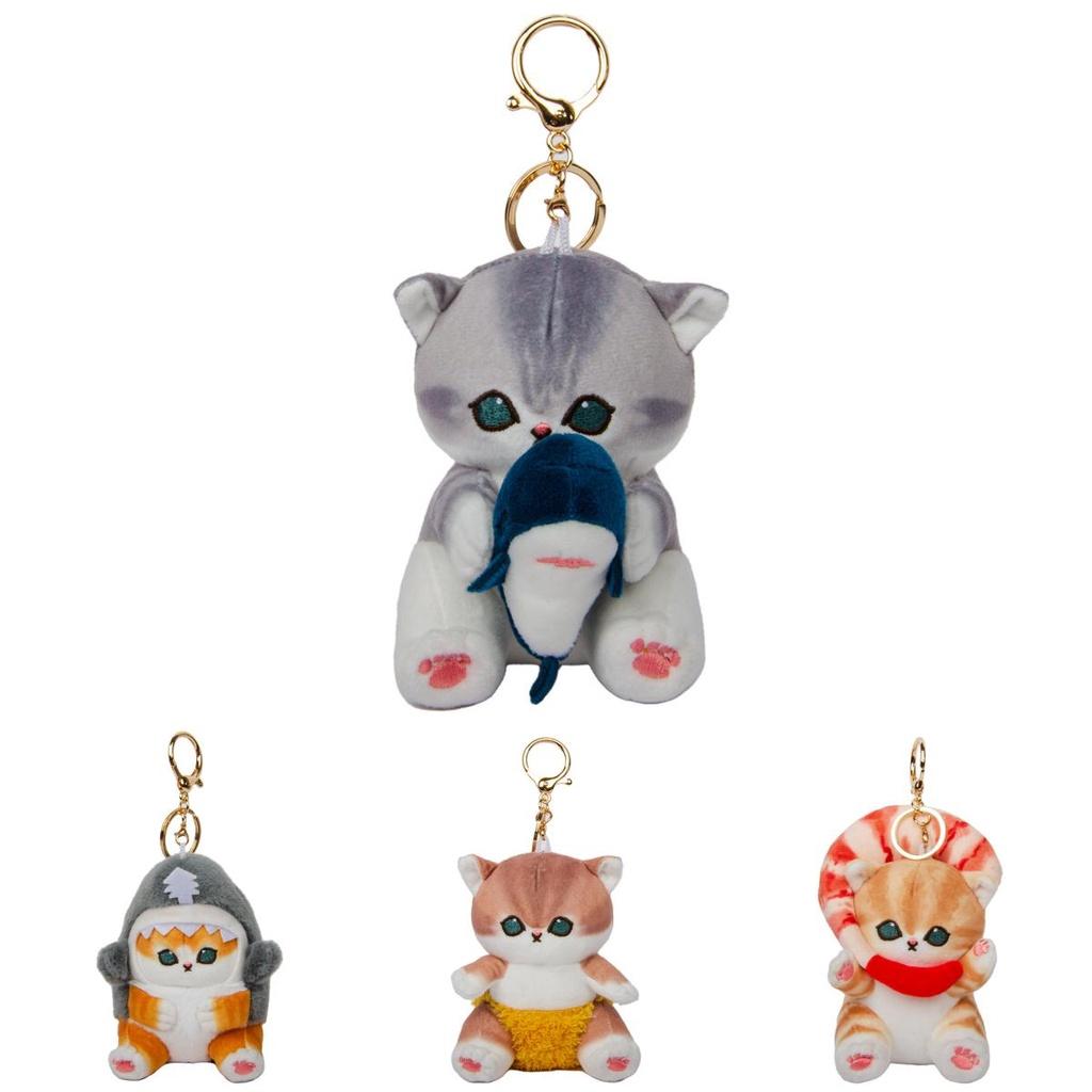 Mofusand Gato Tubarão Camarão Brinquedo de Pelúcia Pingente Boneca de Desenho Animado Japonês Decoração de Bolsa Presente