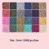 Yiwu 24 Farben 3mm Mix Saatperlen Set 12000 Stück pro Box für DIY Schmuck Perlen Halskette Armband Ohrring Herstellung Set