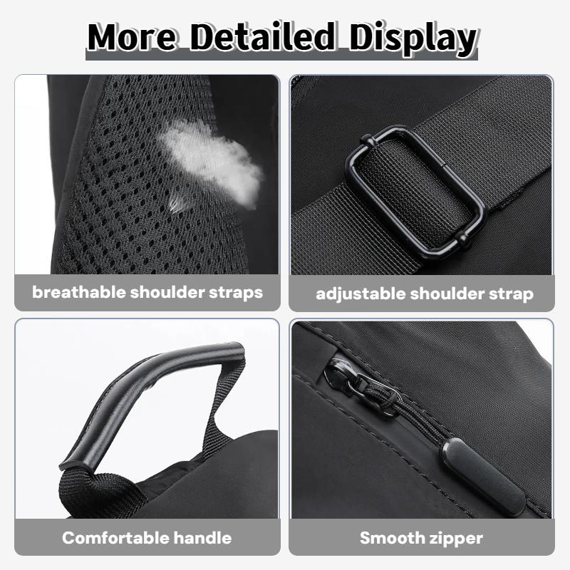 Multi Functional Men'S Shoulder Bag With Adjustable Shoulder Straps, Suitable For Hiking Chest Bags, Commuting Bags, Sports Bags