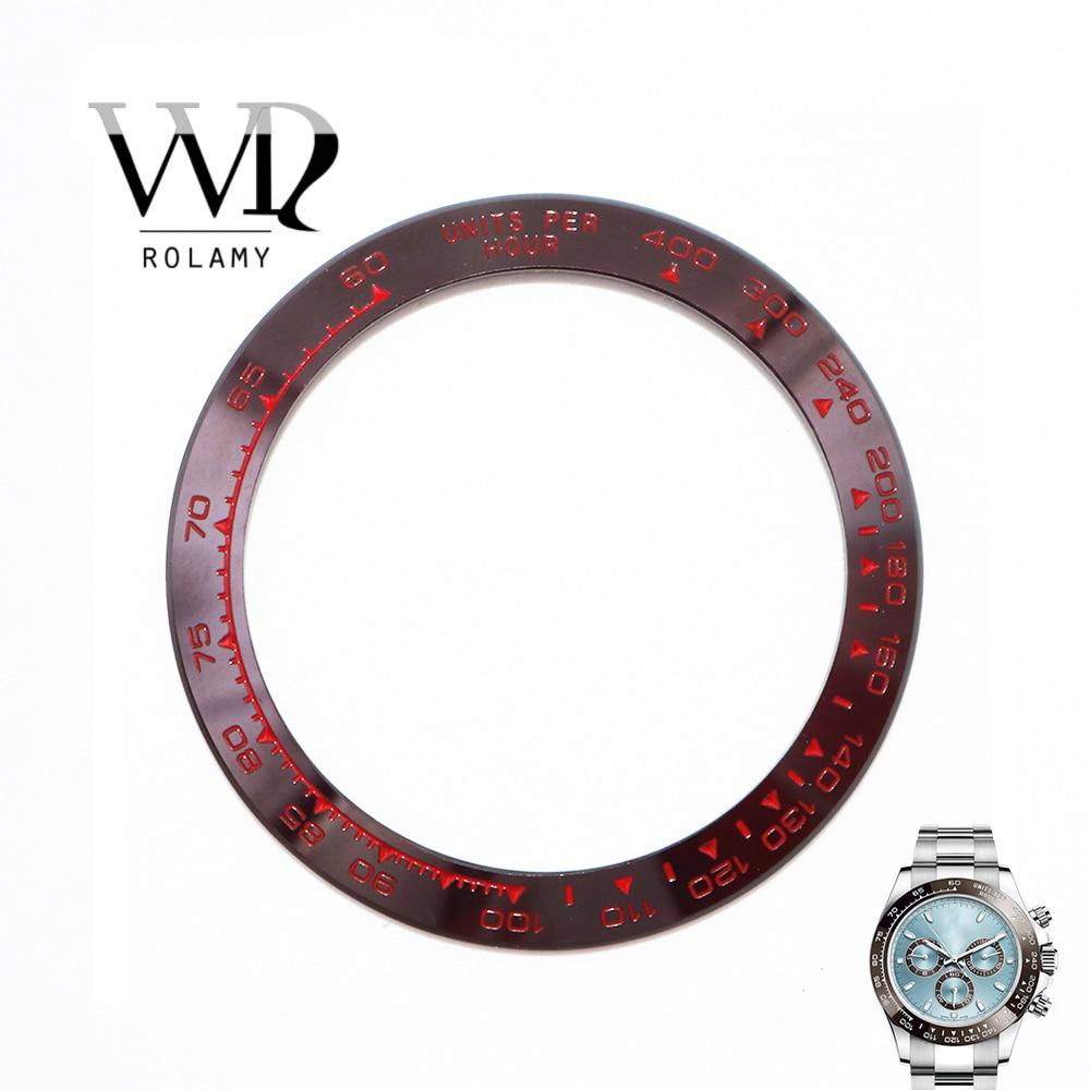 

Оптовая замена высококачественной чистой керамики коричневого цвета с красными надписями безель для часов 38,6 мм для DAYTONA 116500-116520