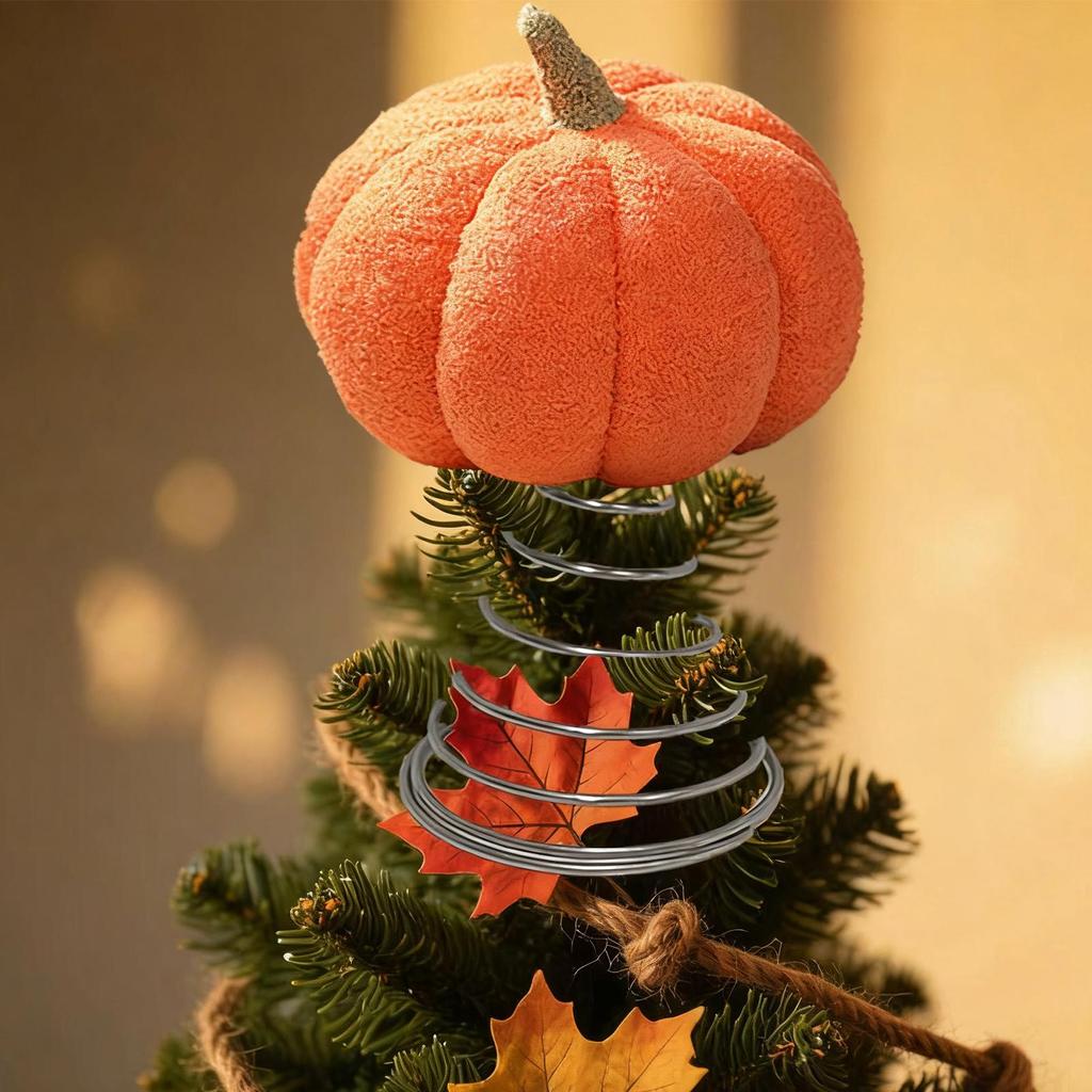 Gwiazda na czubek choinki Sprężynowa dynia Dekoracje na choinkę Halloween Dekoracje jesienne Artykuły imprezowe do wnętrz i na zewnątrz Zbiory Jesień