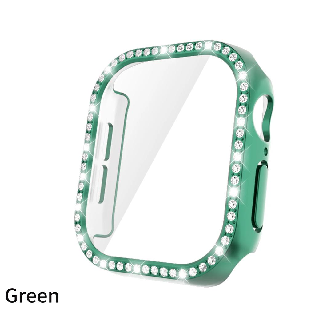 Bling Glass+Cover For Apple Watch 10 42mm 46mm Diamond Hard PC bumper+Screen Protector Case Iwatch Series 10 Accessories