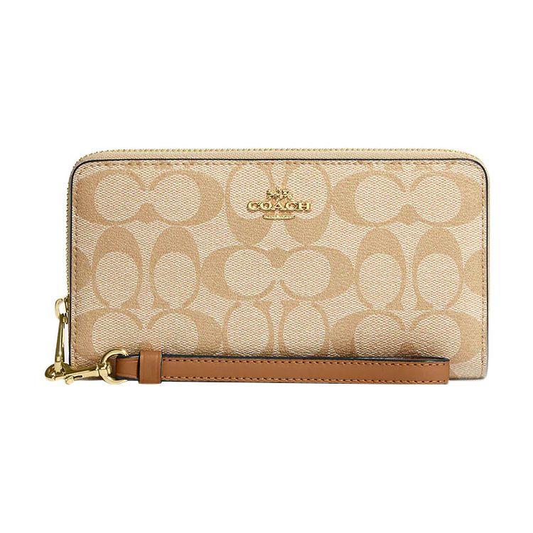 

Coach Zip Around 19 Solid Color Letter Logo Classic Monogram Canvas With Leather Clutch Wallet Small Women wallet Khaki C4452-IMVHK Basic Set (Bag+Dust Bag)