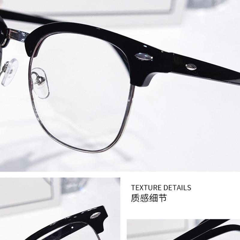 Oval Frame Photochromic Glasses Men and Women's Retro High-end Feeling Blue Light Blocking Eye Protection