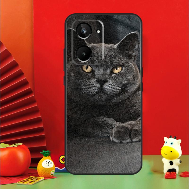 British Shorthair Cat For Realme 15 Pro GT7 GT6 10 11 12 13 14 Pro Plus C67 C63 C61 C55 C51 C53 C35 C75 C65 Case