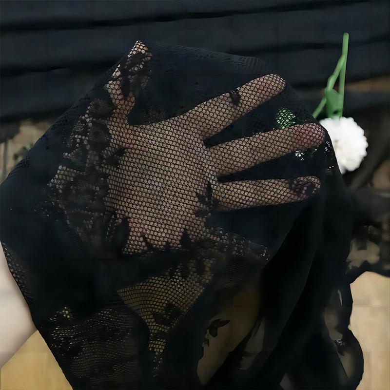 1pc Floral Embroidery Lace Curtain Vintage Flower Tulle Ruffle Sheer Curtain Panel Sweet Romantic Bedroom Window Decor Drapes