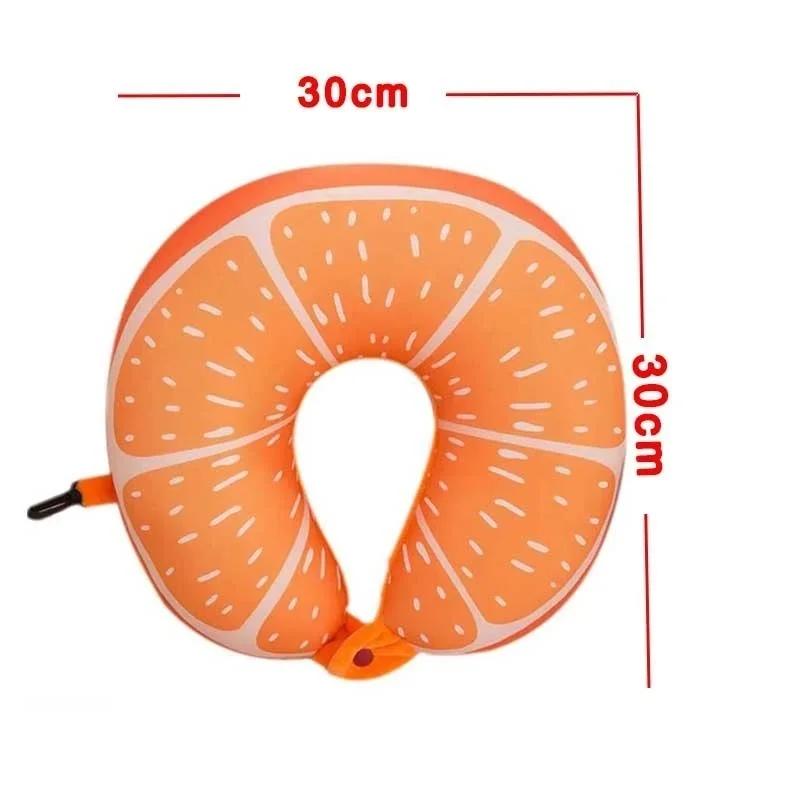 Travel Portable Fruit U Shaped Pillow Cushion Nanoparticles Neck Pillows Office Cervical Pillow  Fruit Pattern Travel Pillow