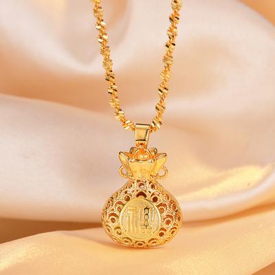 Fashion Vietnamese Sand Gold Lucky Bag Pendant Women's Copper Gold-plated Jewelry