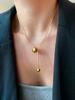 Fashion Gold & Small Ball Pendant Necklace Women's Accessories Fancy Light Luxury and Simplicity Everyday Joker Elegant Sweater Chain