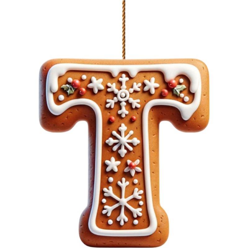 Acrylic A to Z Letters Ornaments, 26 Letter Creative Christmas Tree Decoration Pendant, Hanging 2D Flat Alphabet Letters Decor