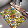"Colorful Dental Icons with Cartoon Teeth Design. Non-slip Rug Suitable for Living Room and Bedroom Sofas."
