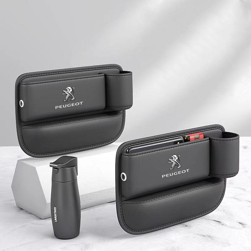 Scatola portaoggetti e finitura in pelle per fessura sedile auto per Peugeot 408 4008 308 3008 5008 508 205 206 207 208 Scatola portaoggetti per auto