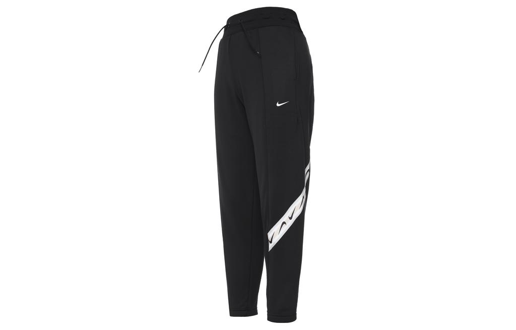 Nike THERMA FIT ONE Color Block Retro Sports Belt With Cone Cut High Rise Ankle Length Fleece Lined Knitted Sweatpants FB5441-010
