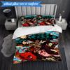 Anime Samurai Warrior's Journey 3pcs K-pop music group Bedding set,Ideal for Bedroom, Dormitory,Including Duvet Cover And 2pcs Pillowcases,Fan gifts