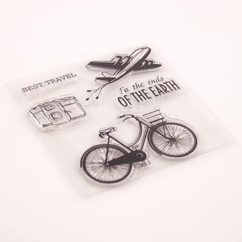 Camera Bicycle Plane Transparent Clear Silicone Stamp for Seal DIY Scrapbooking Clear Stamp