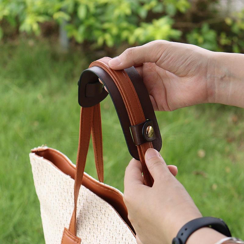 Spot PU Leather Anti-Wear Shoulder Strap with Decompression Pad and Hand Strap