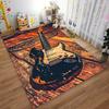 Electric Guitar Art Print Carpet with Rustic Wooden Background Design Suitable for Use As an Anti-slip for Living Room Bedroom Sofas