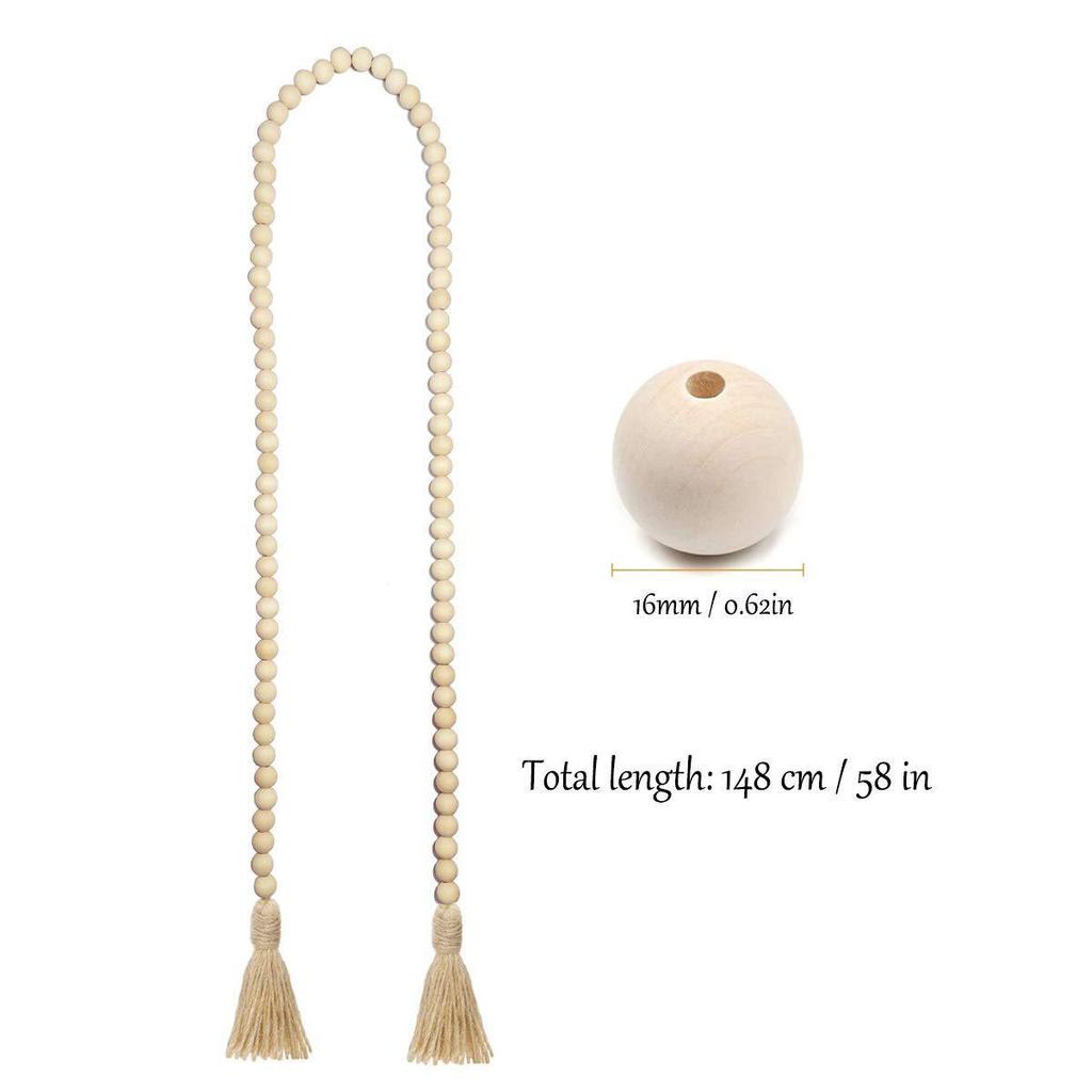 Boho Farmhouse Beaded Tassel Wall Hanging for Newlyweds Housewarming Decor