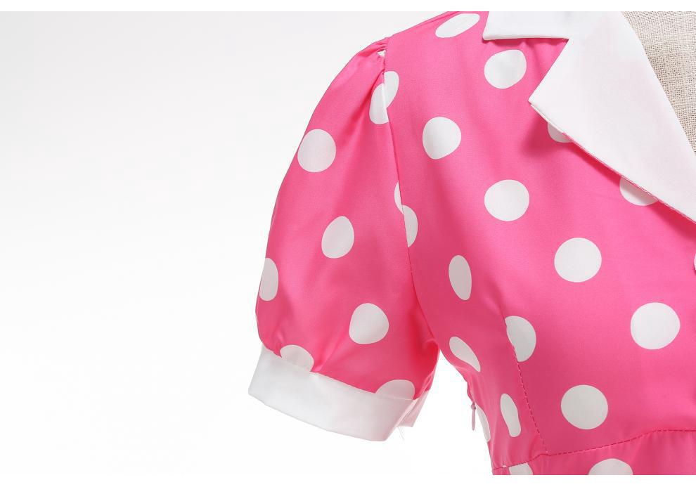 2025 Polka-Dot-Kleid mit Weißem Kragen: Französischer Retro, Hepburn-Inspiriert, Hong Kong Stil