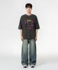 MOZMOZ Pride Bear Oversized Pigment Short Sleeve T-Shirt Charcoal