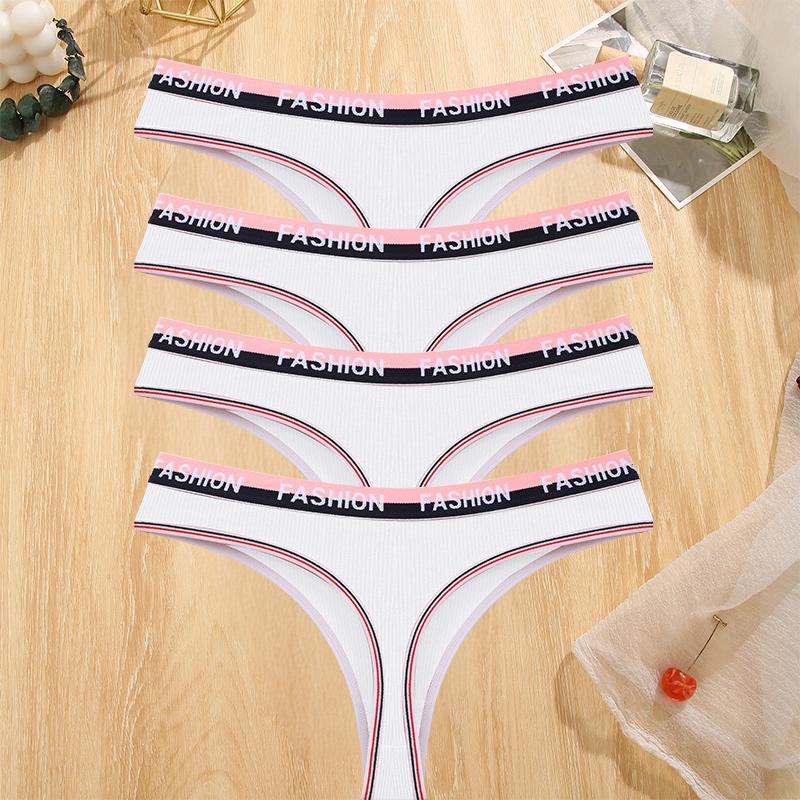 FINETOO 4 Stück/Set Damen Nahtlose Baumwollslips Intimates Sexy Slips Atmungsaktive Unterwäsche Weiblich Niedrige Taille Weiche Dessous S-XL