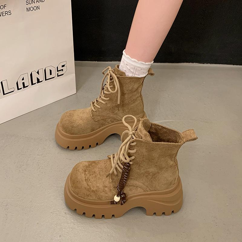Versatile British style retro big head locomotive short boots women's 2025 new spring and autumn versatile small casual Martin boots