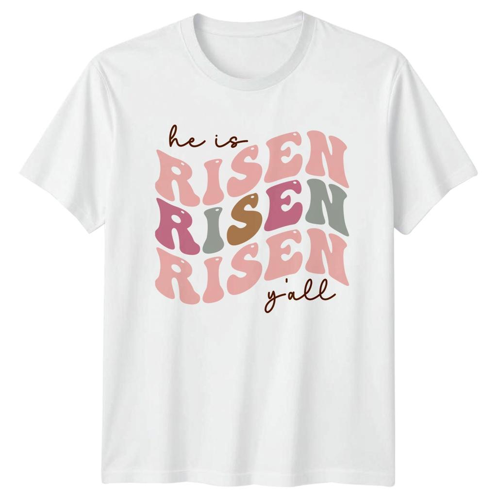 He Is Risen Risen Risen TShirt Groovy Christian Easter Gift For Him And Her