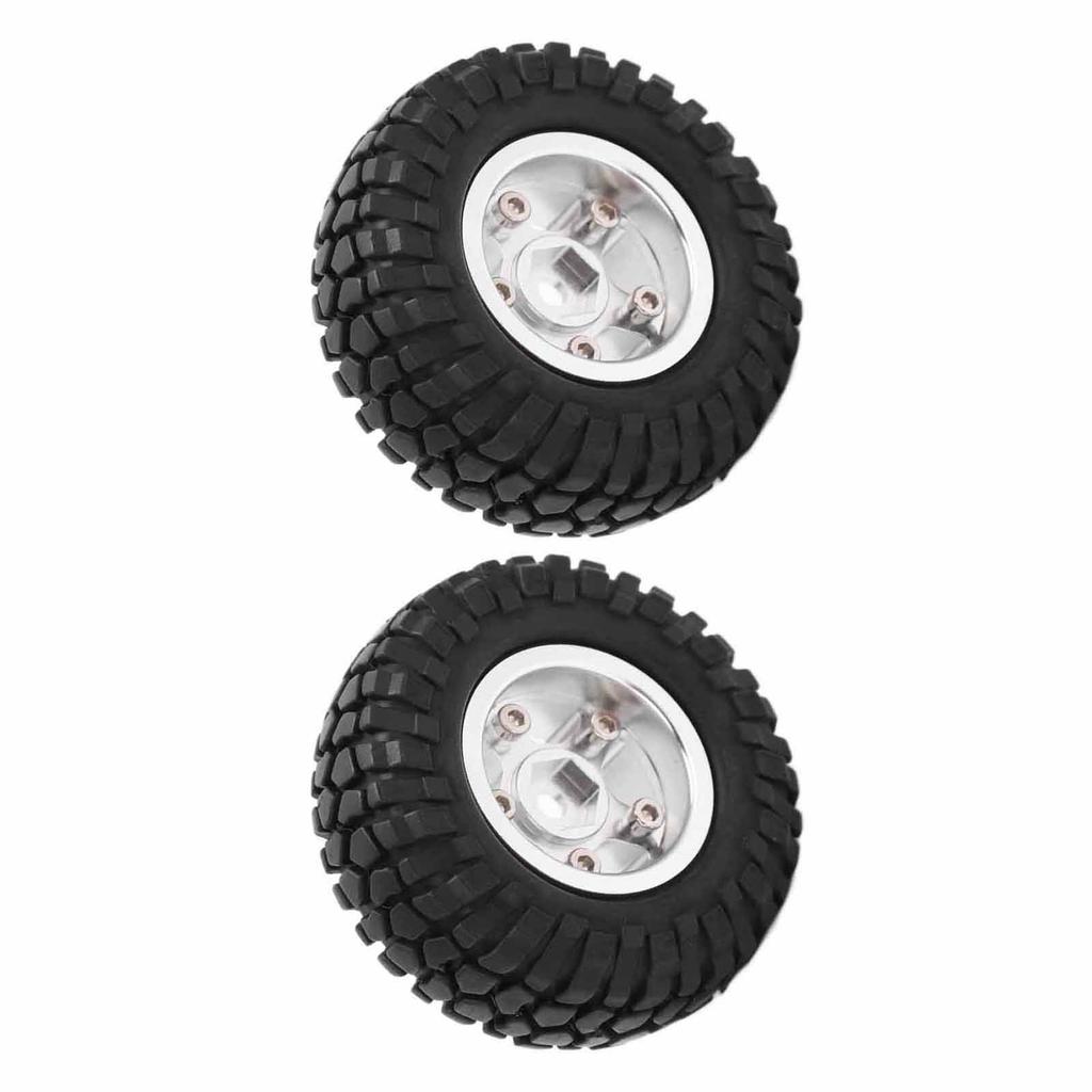 2Pcs RC Wheels Metal Remote Control Car Tires Replacement Parts for   SCX24 90081