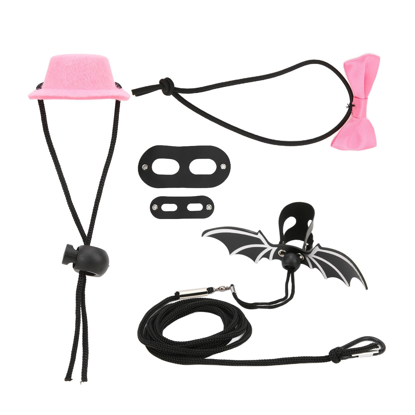 

Reptile Harness and Leash Adjustable Lizard Traction Rope Hat Bowtie Set for Small Pet Animals(Pink Hat Set Leash S) S 8.9 X 1.5in рожевий