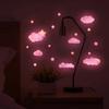 Stars Clouds Glowing Pink Wall Stickers for Kids Girls Room Bedroom Home Decor Glow in the Dark Fluorescent Light Switch Sticker