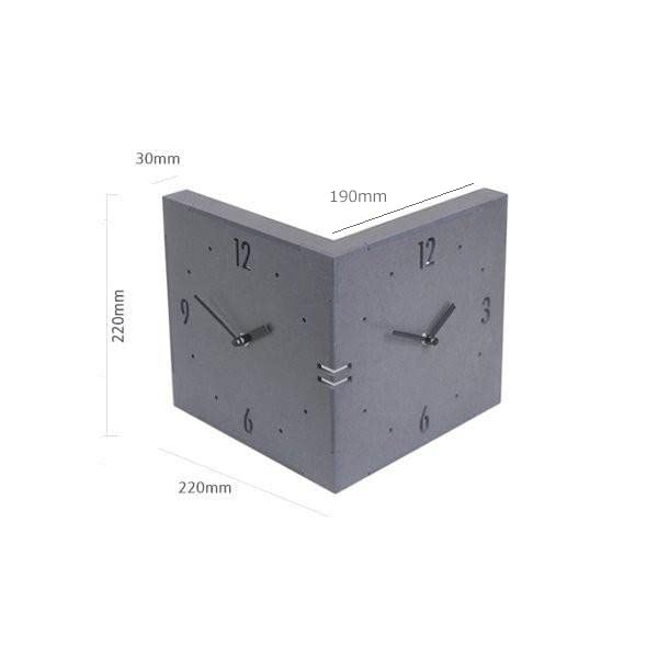 corner handmade wooden wall stylish wall Scandinavian interior Radio-controlled double-sided clock, double-sided clock, double-sided clock, clock,