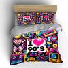 Retro 90S Style Decor Set Multiple Sizes Kid'S And Adults' Bedroom Exquisite 3Pc Bedding Set, Gift