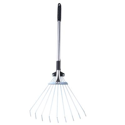 Telescopic Metal Rake Adjustable Garden Leaf Rake Camp Rake Expandable Metal Rake for Gardens Flower Beds Garden Rake